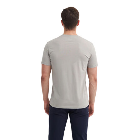 Erkek Slim Fit Bisiklet Yaka Pamuklu Düz Tişört 4623