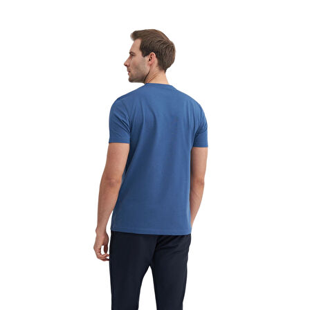 Erkek Slim Fit Bisiklet Yaka Pamuklu Düz Tişört 4623