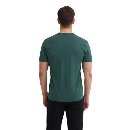 Erkek Slim Fit Bisiklet Yaka Pamuklu Düz Tişört