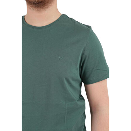 Erkek Slim Fit Bisiklet Yaka Pamuklu Düz Tişört 4623