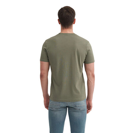 Erkek Slim Fit Bisiklet Yaka Pamuklu Düz Tişört 4623