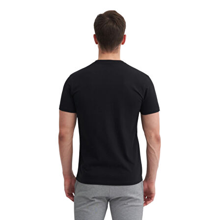 Erkek Slim Fit Bisiklet Yaka Pamuklu Düz Tişört