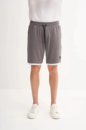 Cazador Regular Fit Jakarlı Örme Bermuda Şort 6050 Koyu Gri