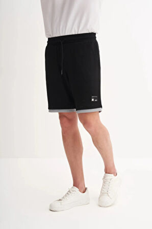 Cazador Regular Fit Jakarlı Örme Bermuda Şort 6050 Siyah