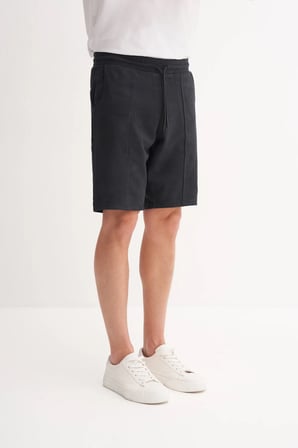 Slim Fit Örme Bermuda Süet Şort