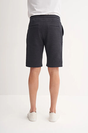 Cazador Jakarlı Regular Fit Örme Bermuda Şort 6073 Antrasit