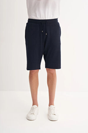 Cazador Regular Fit Örme Dokulu Bermuda Şort 6074 Lacivert