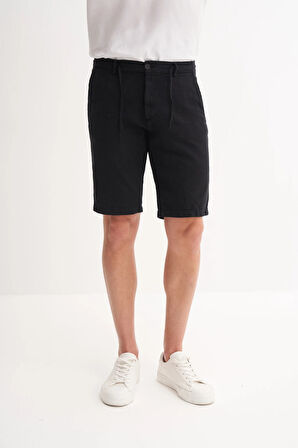 Cazador Slim Fit Dar Paça Keten Bermuda Şort 6108
