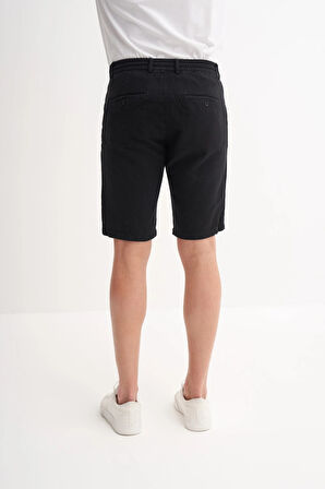 Cazador Slim Fit Dar Paça Keten Bermuda Şort 6108