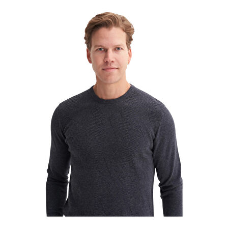 Slim Fit Soft Touch Basic Bisiklet Yaka Kazak-