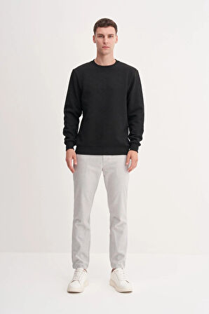 Regular Fit Baklava Desenli Kapitone Jakar Sweatshirt