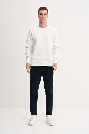 Regular Fit Baklava Desenli Kapitone Jakar Sweatshirt