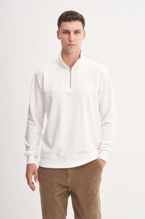 Premium Regular Fit Dik Yaka Mevsimlik 3 İplik Sweatshirt-53415
