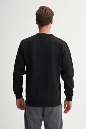 Cazador Regular Fit Kareli Kapitone Jakar Viskon Karışımlı Sweatshirt-53455