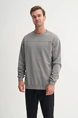 Cazador Relax Fit Pamuk Karışımlı 3 İplik Ham Kumaş Sweatshirt-50390