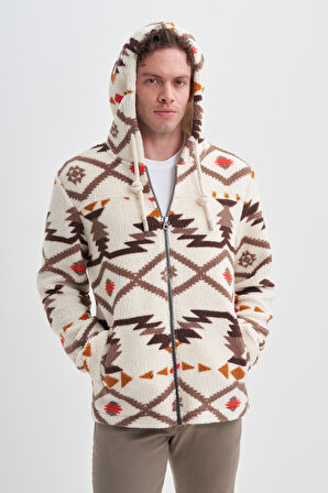 Caz 50940 Kapüşonlu Erkek Triko Sweatshirt