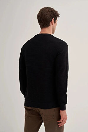 Cazador Slim Fit İnce Çizgili Ottoman Pamuk Karışımlı Sweatshirt-52470
