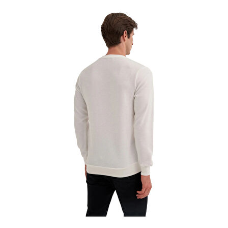 Slim Fit İnce Çizgili Ottoman Pamuk Karışımlı Sweatshirt-52470