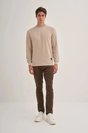 Cazador Slim Fit İnce Çizgili Ottoman Pamuk Karışımlı Sweatshirt-52470