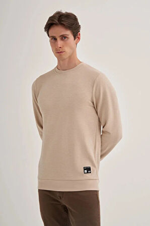 Cazador Slim Fit İnce Çizgili Ottoman Pamuk Karışımlı Sweatshirt-52470