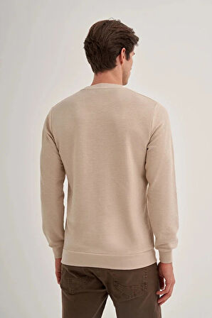 Cazador Slim Fit İnce Çizgili Ottoman Pamuk Karışımlı Sweatshirt-52470