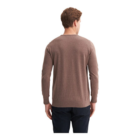 KAZAKSoft Touch Slim Fit Basic Çizgi Baskılı Bisiklet Yaka Kazak