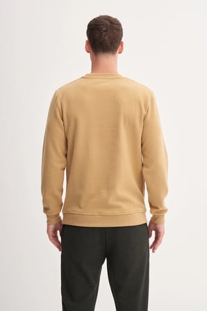 Slim Fit Pamuk Karışımlı Selanik Örgü Sweatshirt-56400