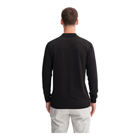 Slim Fit Viskon Kumaş Basic Polo Yaka Kazak