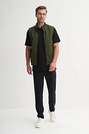 Cazador Regular Fit Baharlık Crinkle Kumaş Yelek-13285