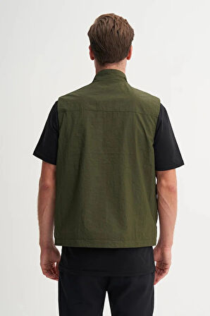 Cazador Regular Fit Baharlık Crinkle Kumaş Yelek-13285