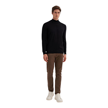 Slim Fit Pamuk Kumaş Basic Yarım Balıkçı Kazak