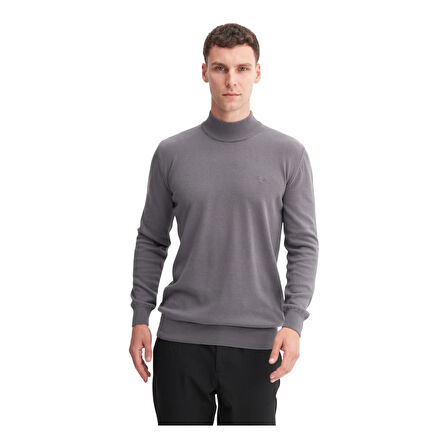 Slim Fit Pamuk Kumaş Basic Yarım Balıkçı Kazak