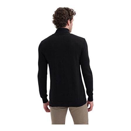  Pamuk Kumaş Slim Fit Basic Tam Balıkçı Kazak