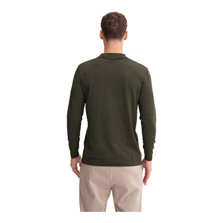 KAZAK Slim Fit Viskon Karışımlı Basic Polo Yaka Kazak