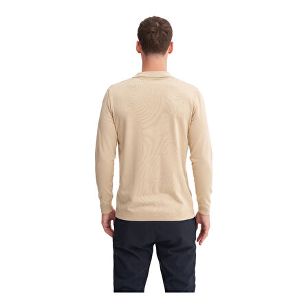 KAZAK Slim Fit Viskon Karışımlı Basic Polo Yaka Kazak