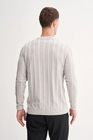 Erkek Slim Fit Viskon Kumaş Premium Bisiklet Yaka Kazak