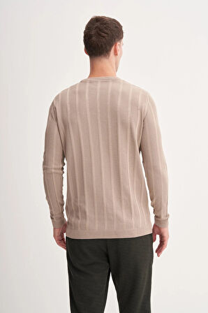 Erkek Slim Fit Viskon Kumaş Premium Bisiklet Yaka Kazak