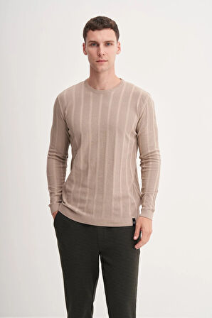 Erkek Slim Fit Viskon Kumaş Premium Bisiklet Yaka Kazak