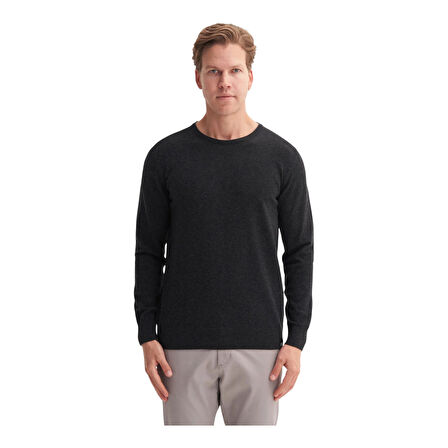 Premium Slim Fit Viskon Karışımlı Bisiklet Yaka Kazak-33220