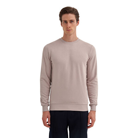 Slim Fit Mevsimlik 3 İplik Pamuk Karışımlı Sweatshirt-56100
