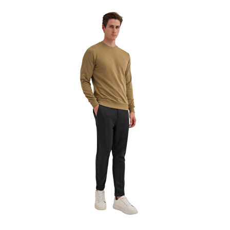 Slim Fit Mevsimlik 3 İplik Pamuk Karışımlı Sweatshirt-56100