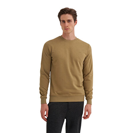 Slim Fit Mevsimlik 3 İplik Pamuk Karışımlı Sweatshirt-56100