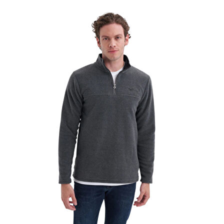 Yarım Balıkçı Yaka Kalın Polar Regular Fit Sweatshirt-56320