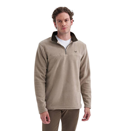 Yarım Balıkçı Yaka Kalın Polar Regular Fit Sweatshirt-56320