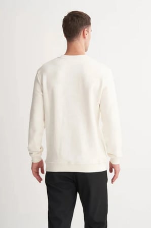 Kalın Diyagonal Dokulu %100 Pamuk 3 İplik Regular Fit Sweatshirt