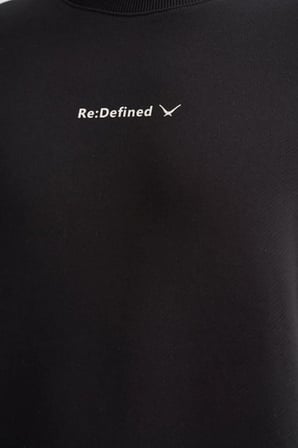 Kalın Diyagonal Dokulu %100 Pamuk 3 İplik Regular Fit Sweatshirt