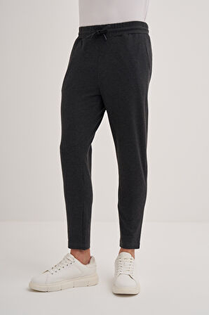 Erkek Slim Fit Pamuk Karışımlı Likralı 2 İplik Eşofman Altı 80420