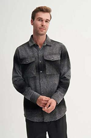 Cazador Regular Fit Cepli Oduncu Desenli Vintage Gömlek-23005