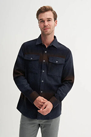 Cazador Regular Fit Cepli Oduncu Desenli Vintage Gömlek-23005