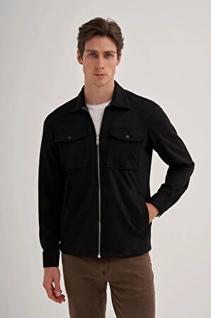 Cazador Regular Fit Süet Cep Detaylı Overshirt Gömlek-20050